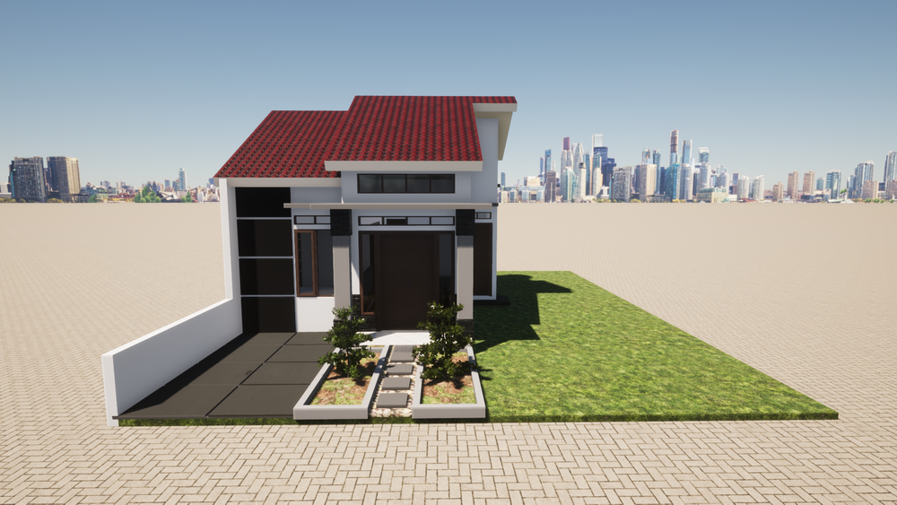foto tampak rumah tipe 36 MBR perumahan Balai Pangeran Residence Balangan