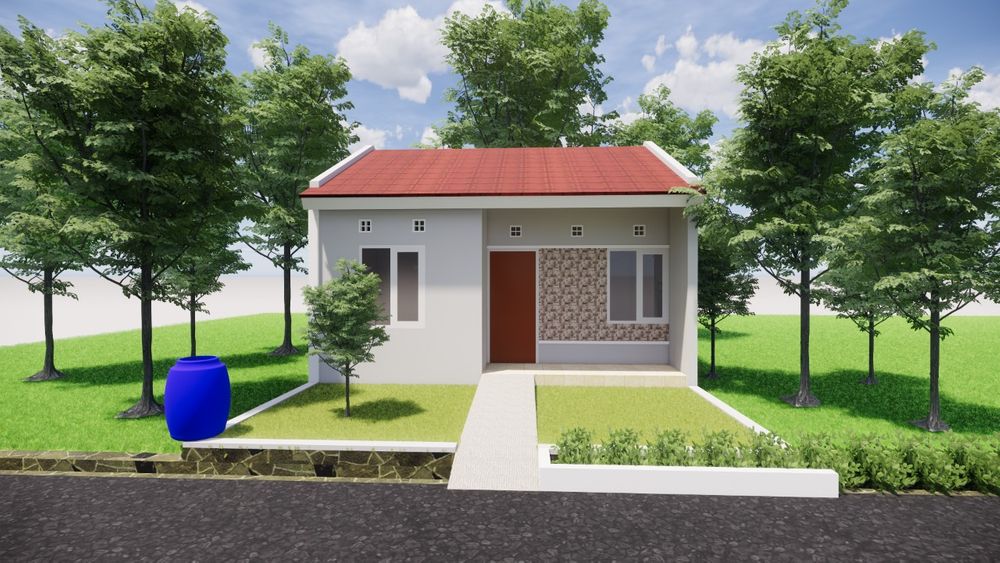 foto tampak rumah tipe cempaka perumahan Permata indah majalaya