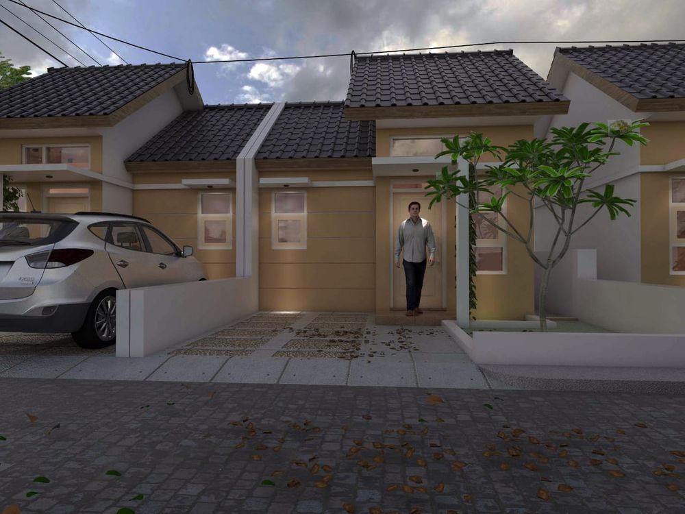 foto tampak rumah tipe 30 perumahan PENDOPO AGUNG RESIDENCE