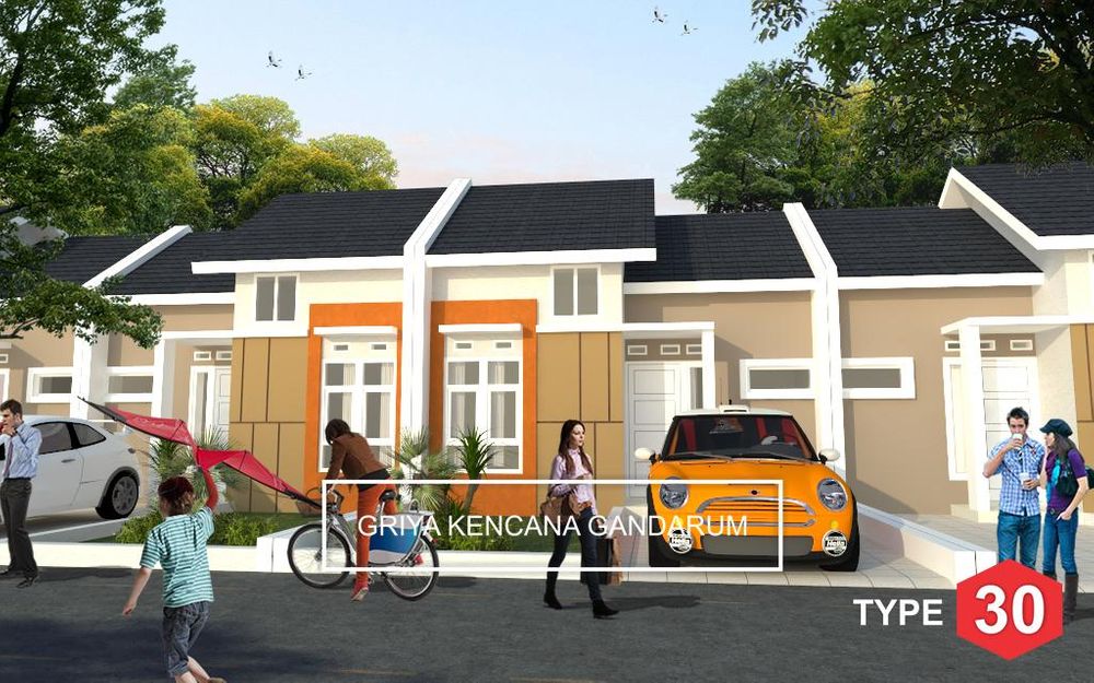 foto tampak rumah tipe 30/72 perumahan GRIYA KENCANA GANDARUM