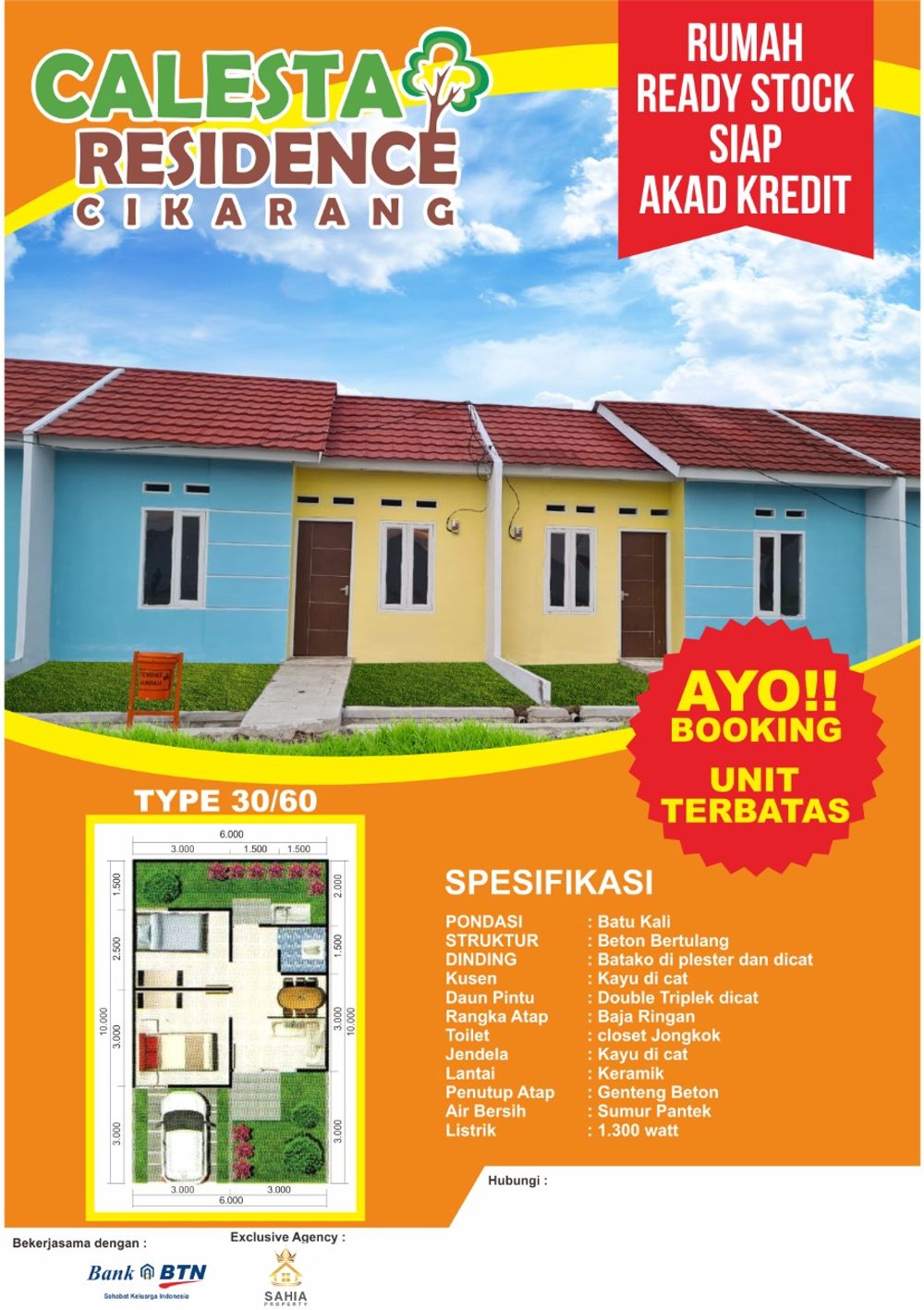 foto tampak rumah tipe Subsidi perumahan Calesta Residence 1