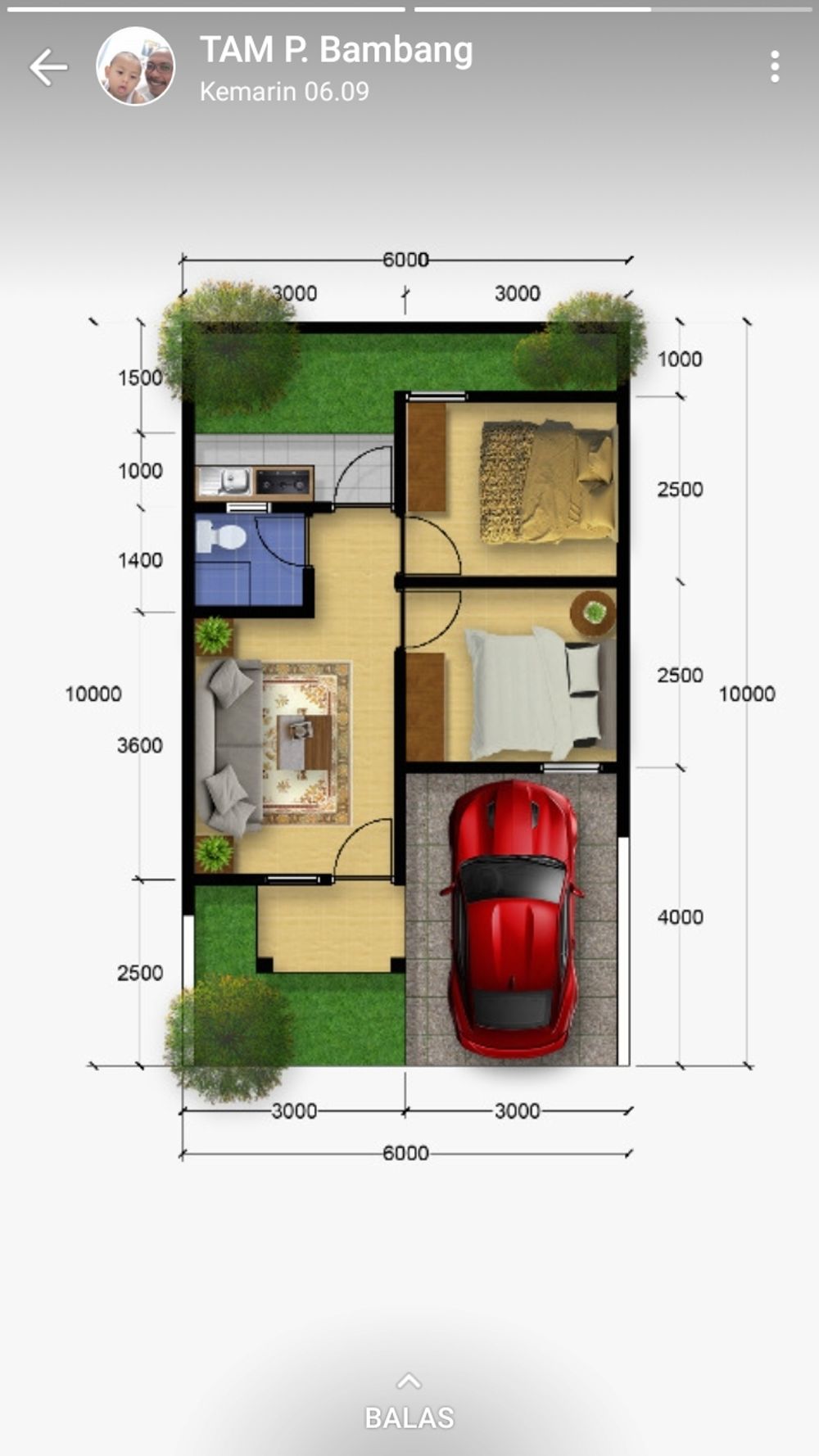 foto tampak rumah tipe A perumahan TUNAS PERSADA PATIHAN