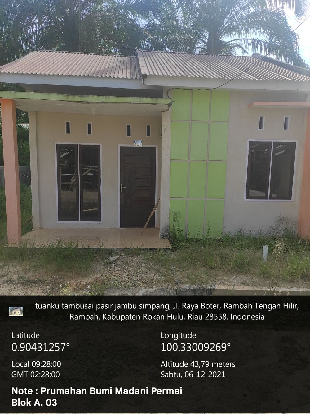 foto tampak rumah tipe 36 subsidi perumahan BUMI MADANI PERMAI
