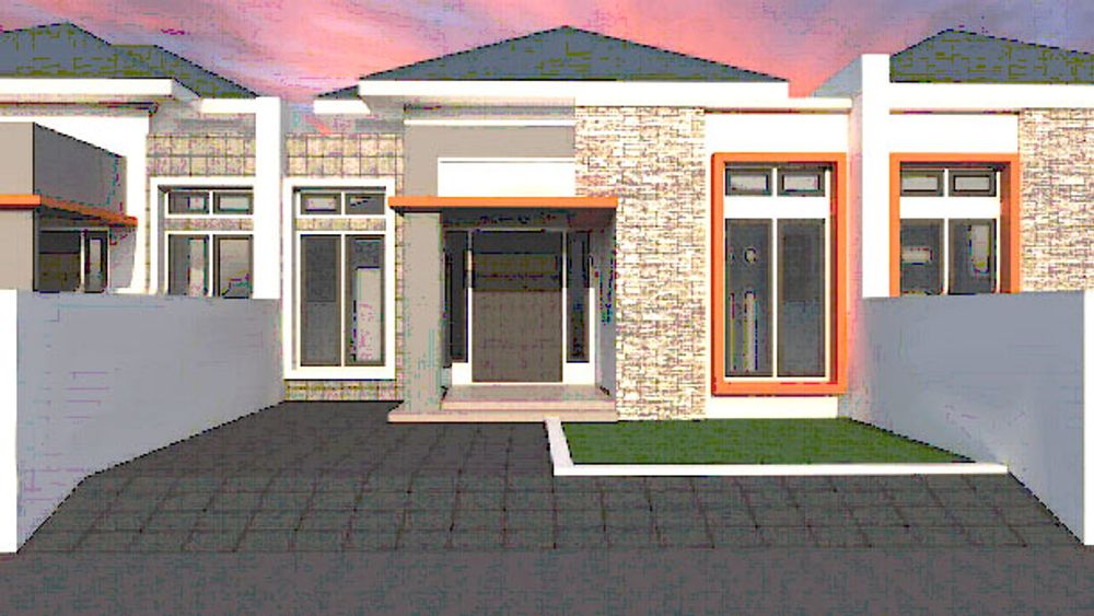 foto tampak rumah tipe 42/84 perumahan PANJALU INDAH RESIDENCE