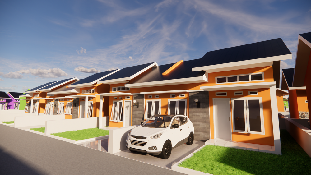 foto tampak rumah tipe 36 perumahan Glamour Mansion 3