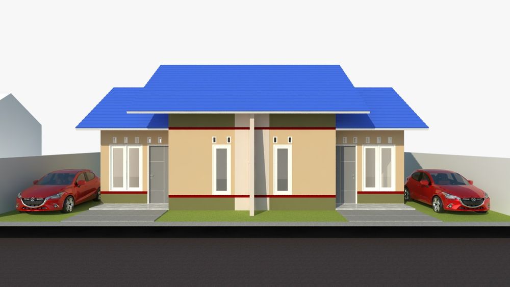 foto tampak rumah tipe TIGA ENAM perumahan BRANDAN JAYAMAHE RESIDENCE