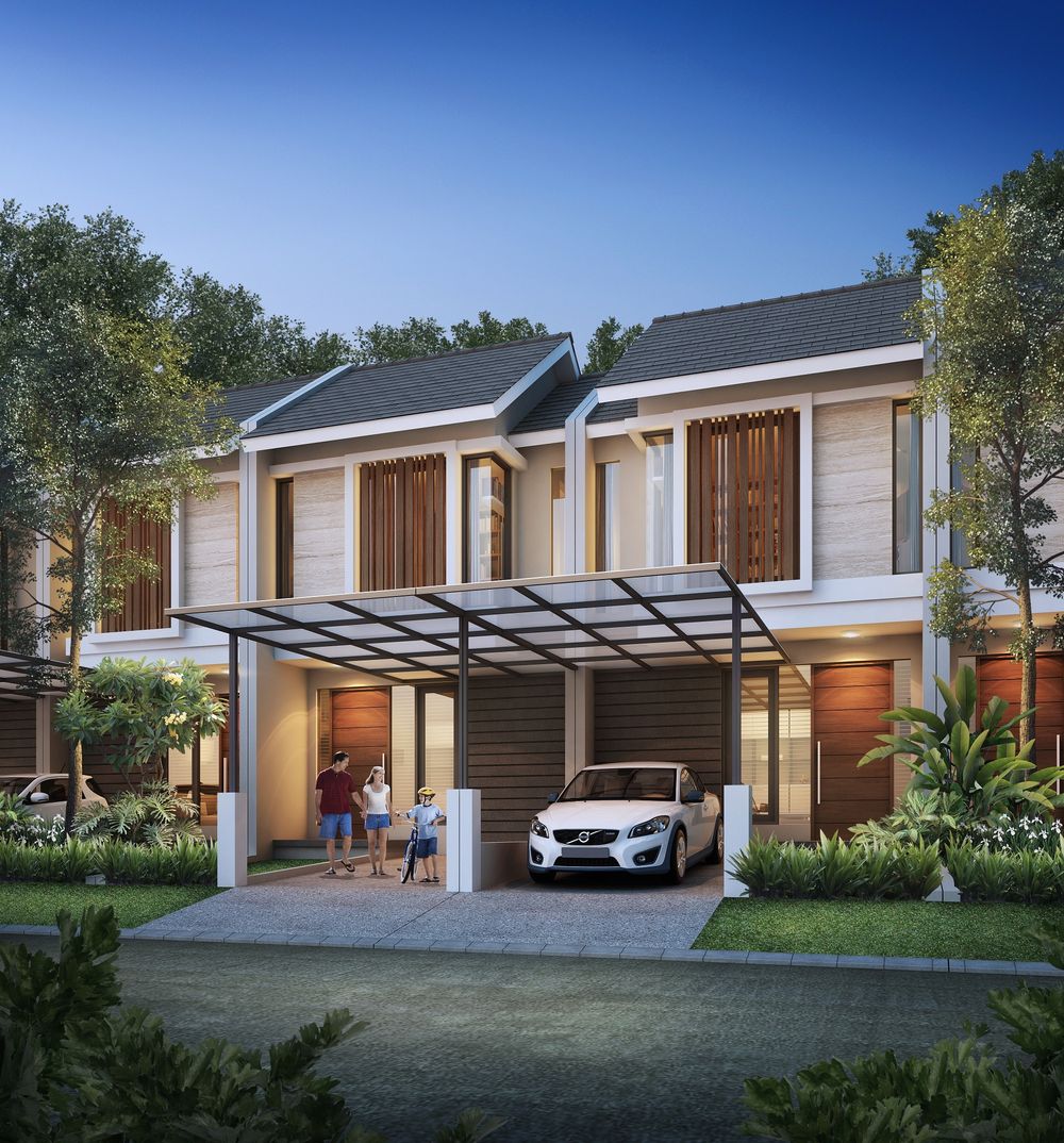 foto tampak rumah tipe AZZALE DELUXE perumahan NORTH WEST PARK CITRALAND