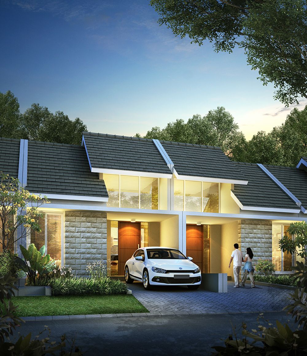 foto tampak rumah tipe VICENZA 1 perumahan NORTH WEST PARK CITRALAND