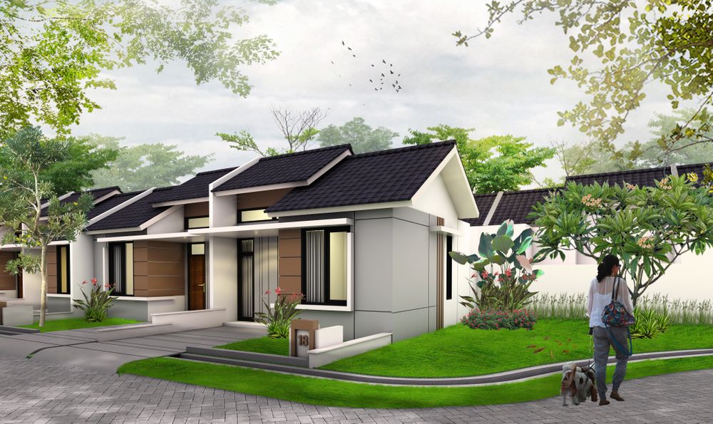 foto tampak rumah tipe Magnolia 60 - Sudut perumahan PERMATA MUTIARA MAJA - CLUSTER RUBY