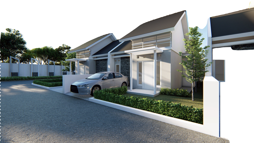 foto tampak rumah tipe 45 perumahan Villa Argomulyo