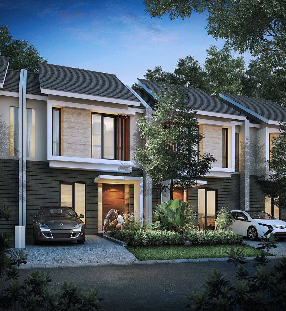 foto tampak rumah tipe MALAWI DELUXE perumahan NORTH WEST LAKE CITRALAND