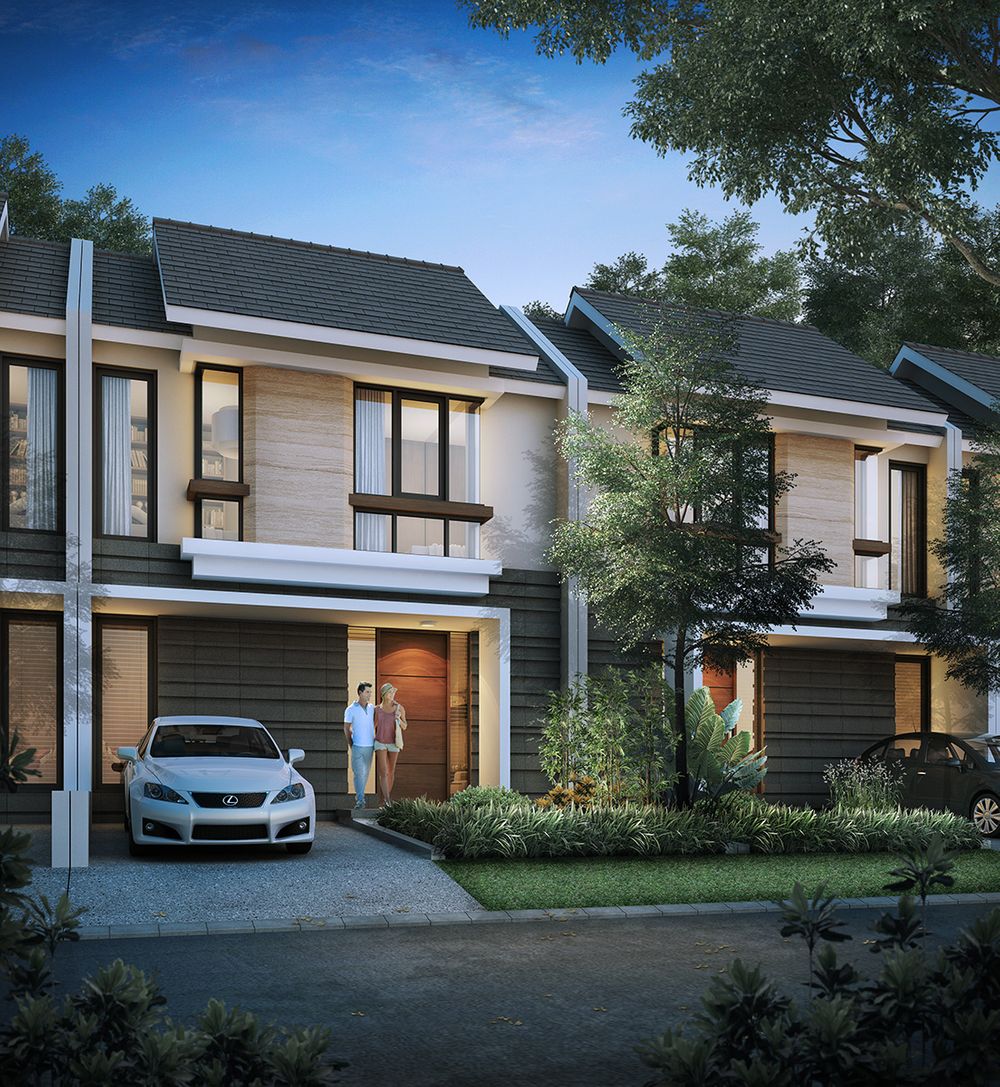 foto tampak rumah tipe CASPIAN perumahan NORTH WEST LAKE CITRALAND