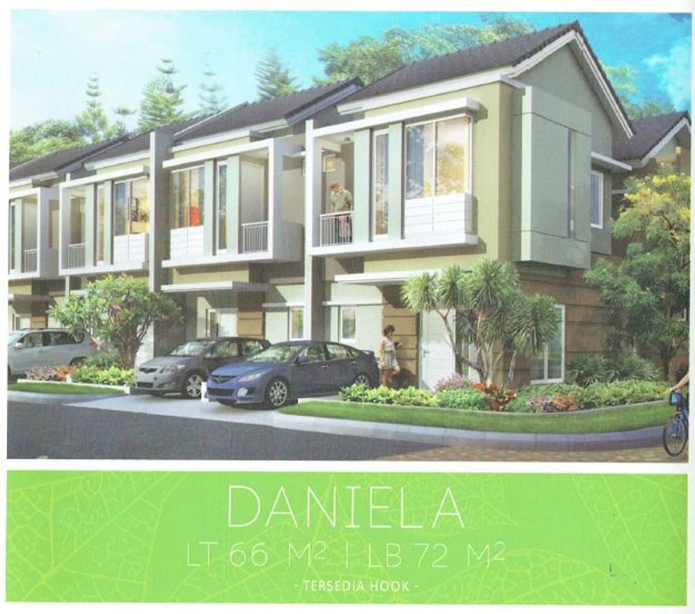 foto tampak rumah tipe Daniela perumahan Cluster Kiara Payung Barat Residence, Puri Beta