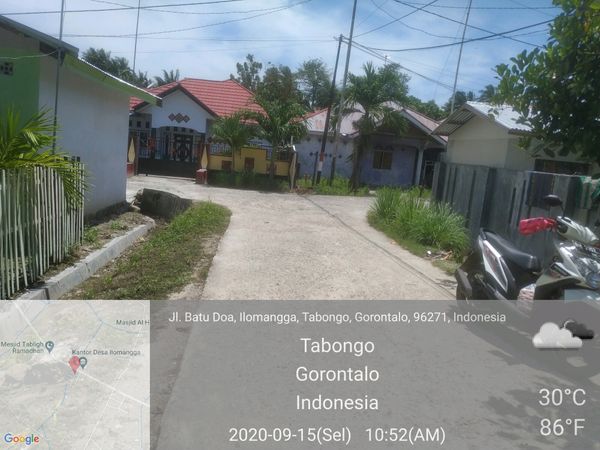 foto posisi tengah perumahan Mutiara indah tabongo