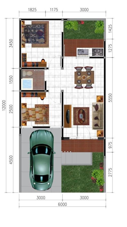 foto denah rumah tipe 45 perumahan Pinang Green Residence