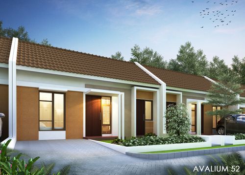 foto tampak rumah tipe Avalium perumahan JADE SUDIMORO