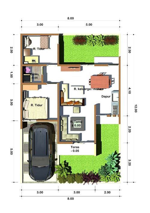 foto denah rumah tipe SAKURA 48/123 perumahan TEBET RAYA