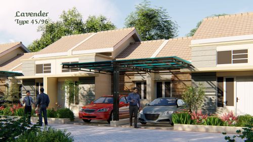 foto tampak rumah tipe LAVENDER 45/96 perumahan TEBET RAYA