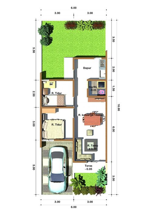 foto denah rumah tipe LAVENDER 45/96 perumahan TEBET RAYA