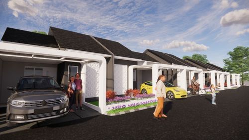 foto tampak rumah tipe MILANO 32/72 perumahan TEBET RAYA