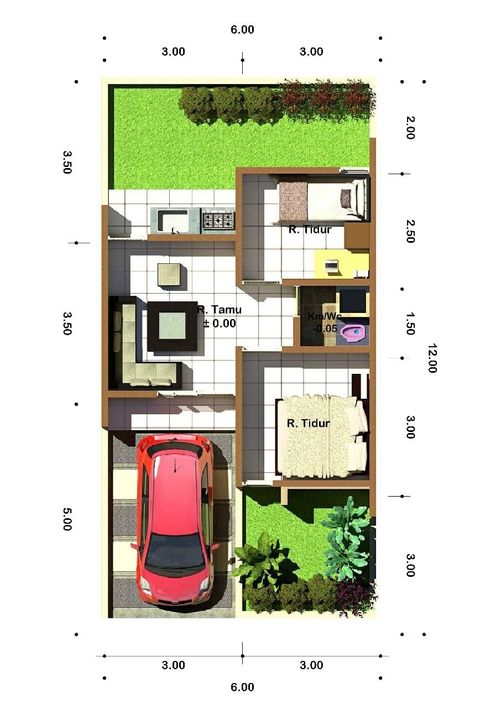 foto denah rumah tipe MILANO 32/72 perumahan TEBET RAYA