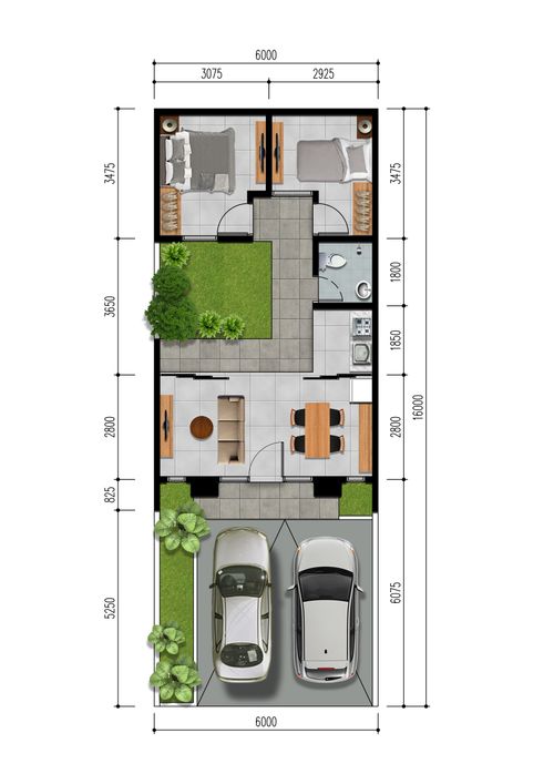 foto denah rumah tipe Primrose 50/96 perumahan DARMAWANGSA RESIDENCE