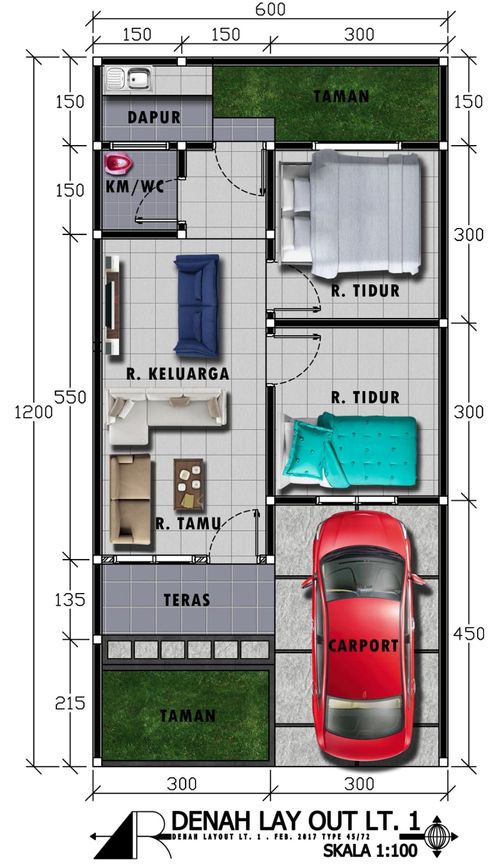 foto denah rumah tipe 45/72 perumahan GRAND MUTIARA TASIK REGENCY