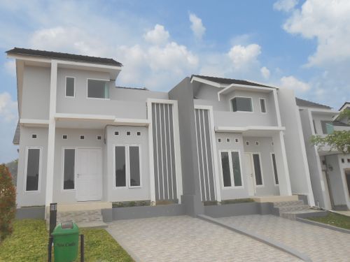 foto tampak rumah tipe 55 perumahan NEW CASTLE