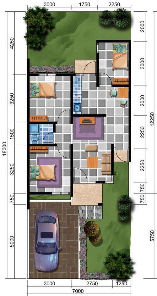 foto denah rumah tipe 65 perumahan NEW CASTLE