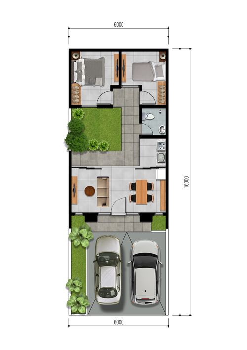 foto denah rumah tipe Primrose 60/108 perumahan DARMAWANGSA RESIDENCE