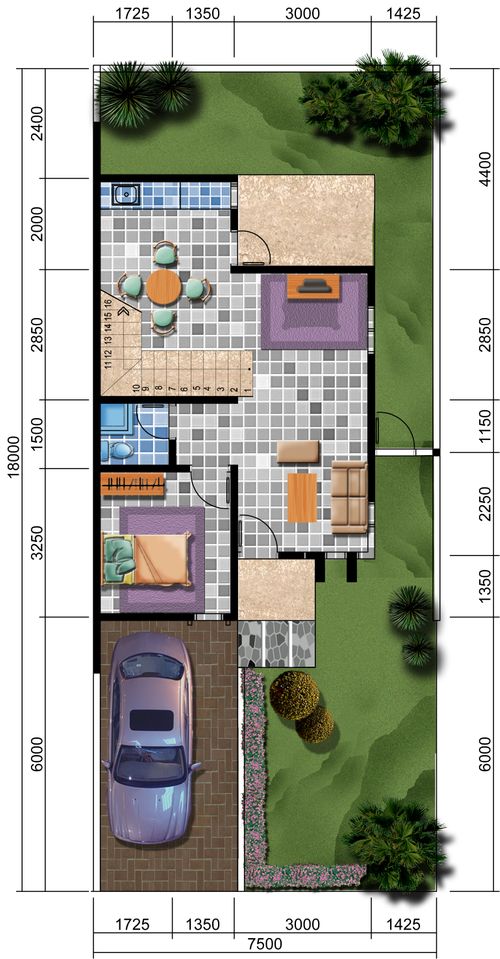 foto denah rumah tipe 100 perumahan NEW CASTLE