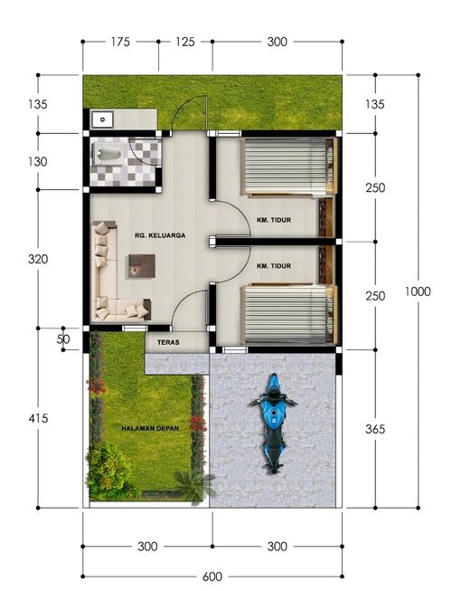 foto denah rumah tipe 36/60 perumahan MUNA DARUSSALAM