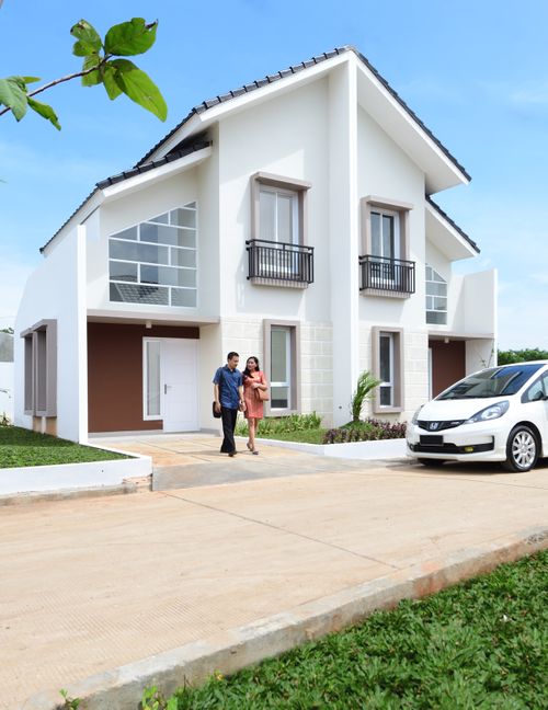 foto tampak rumah tipe Arjuna T1 61/78 perumahan DARMAWANGSA RESIDENCE