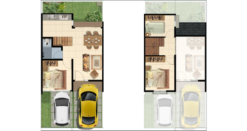 foto denah rumah tipe Arjuna T1 61/78 perumahan DARMAWANGSA RESIDENCE