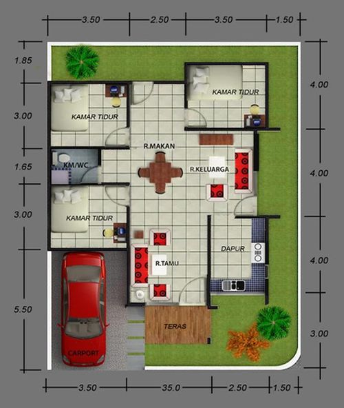 foto denah rumah tipe 95 perumahan CITRA PURI KALINGGA