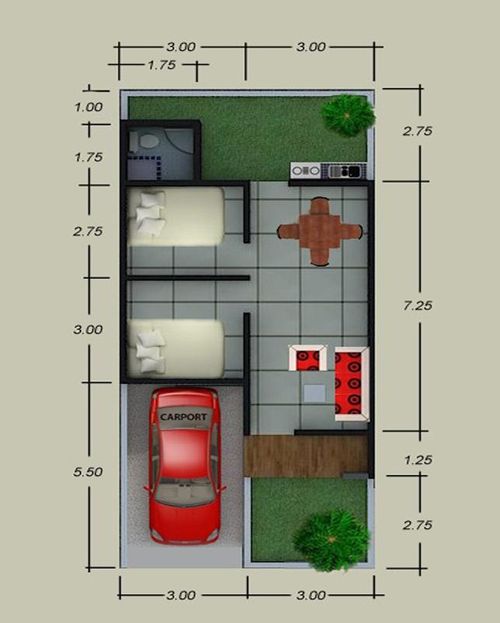 foto denah rumah tipe 46 perumahan CITRA PURI KALINGGA
