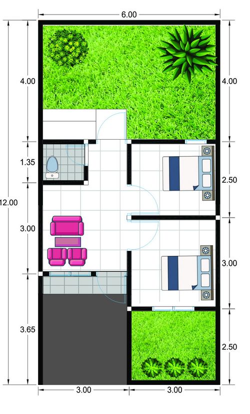 foto denah rumah tipe 32_72 perumahan Grand Emerald Pengabean