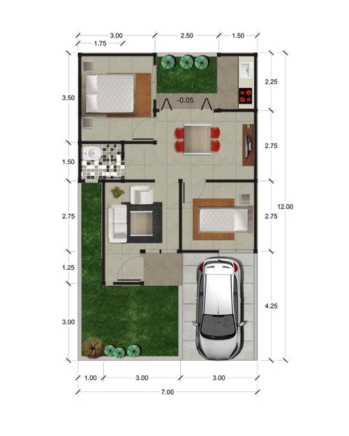 foto denah rumah tipe 49 perumahan ALIF BAA RESIDENCE