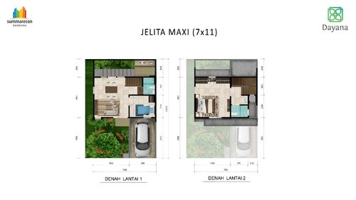 foto denah rumah tipe JELITA CORNER 7-L perumahan Cluster Dayana