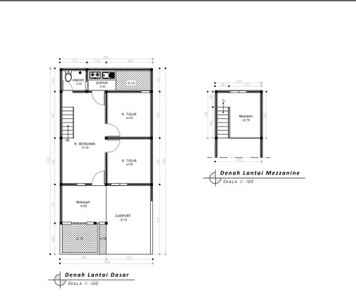 foto denah rumah tipe 36 mezzanine perumahan G-Land Ciwastra Park