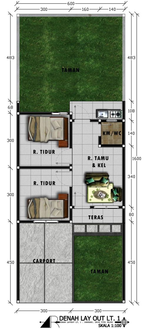 foto denah rumah tipe 36/96 perumahan MEGA MUTIARA TASIK REGENCY