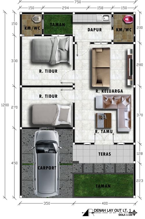 foto denah rumah tipe 60/90 perumahan MEGA MUTIARA TASIK REGENCY