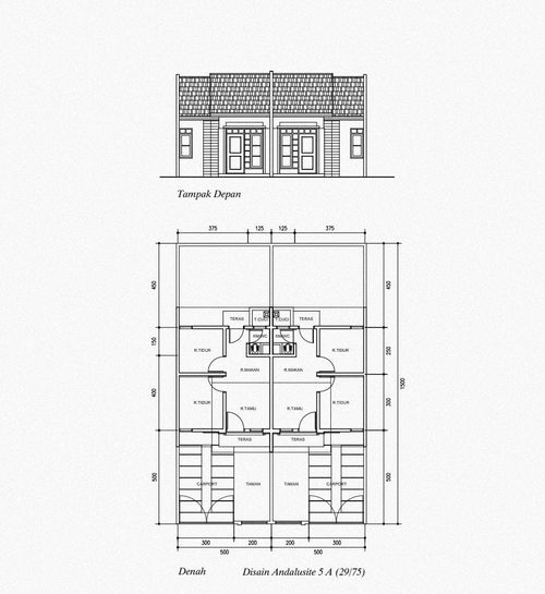foto denah rumah tipe ANDALUSITE 5A perumahan PERMATA NUSA INDAH