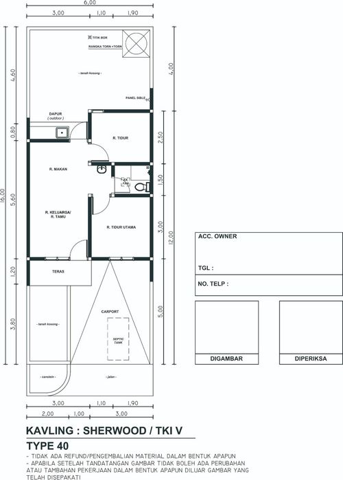 foto denah rumah tipe 40/96 perumahan TAMAN KOPO INDAH V
