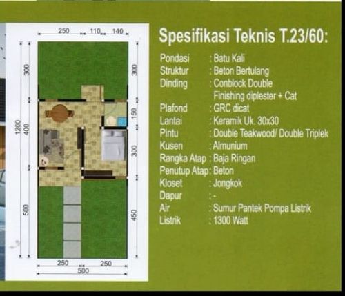 foto denah rumah tipe 23 perumahan PURI MELIA ASRI