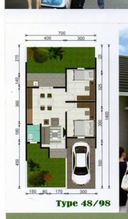 foto denah rumah tipe 48 perumahan PURI MELIA ASRI