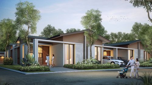 foto tampak rumah tipe Edelweiss perumahan The Visenda One Residence