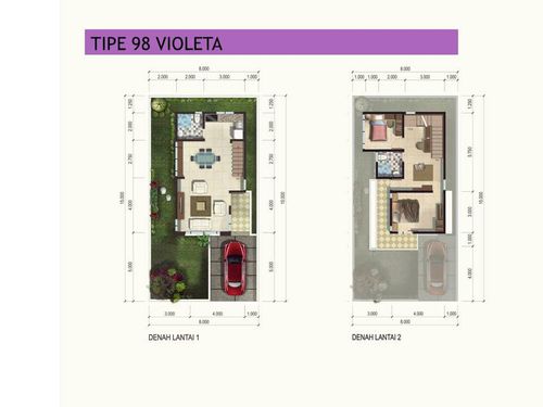 foto denah rumah tipe Violeta perumahan VALLE VERDE VILLA & RESIDENCES