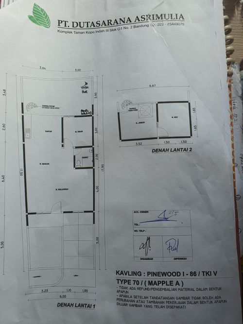 foto denah rumah tipe 70/112 perumahan TAMAN KOPO INDAH V
