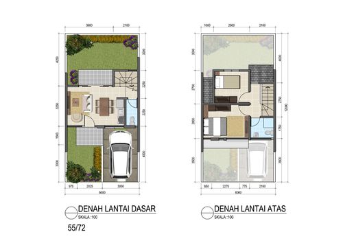 foto denah rumah tipe T. 55/84 perumahan GRAND WISATA